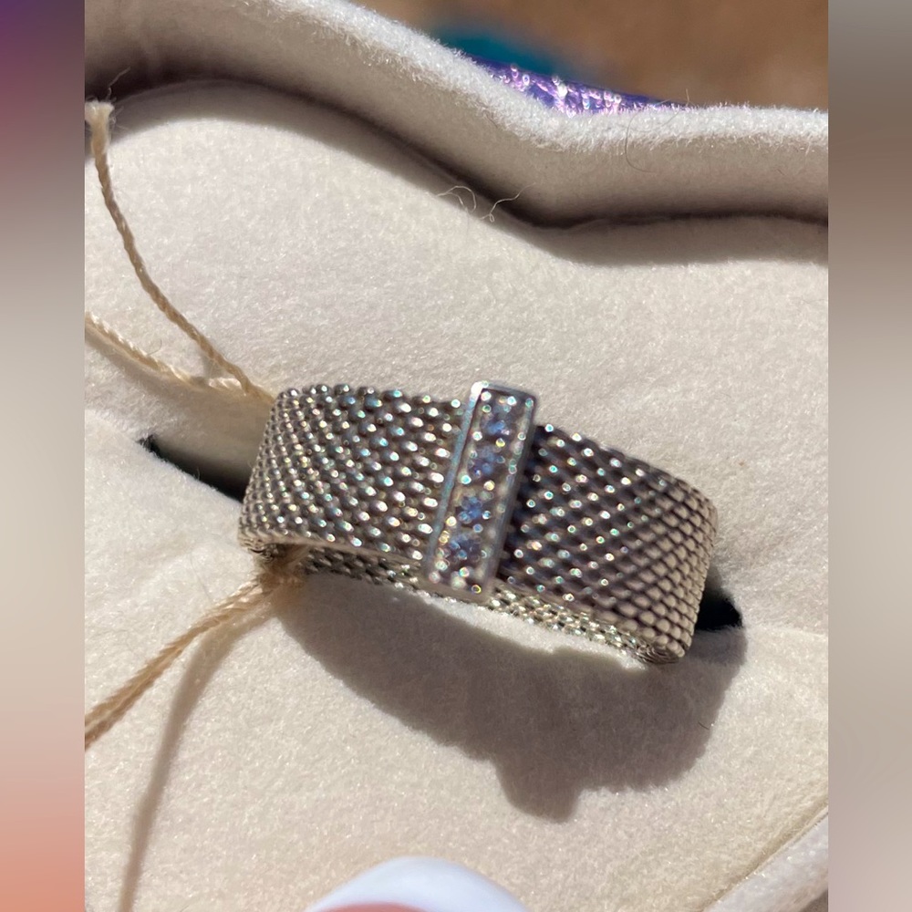 Tiffany&Co mesh diamond ring 925 silver